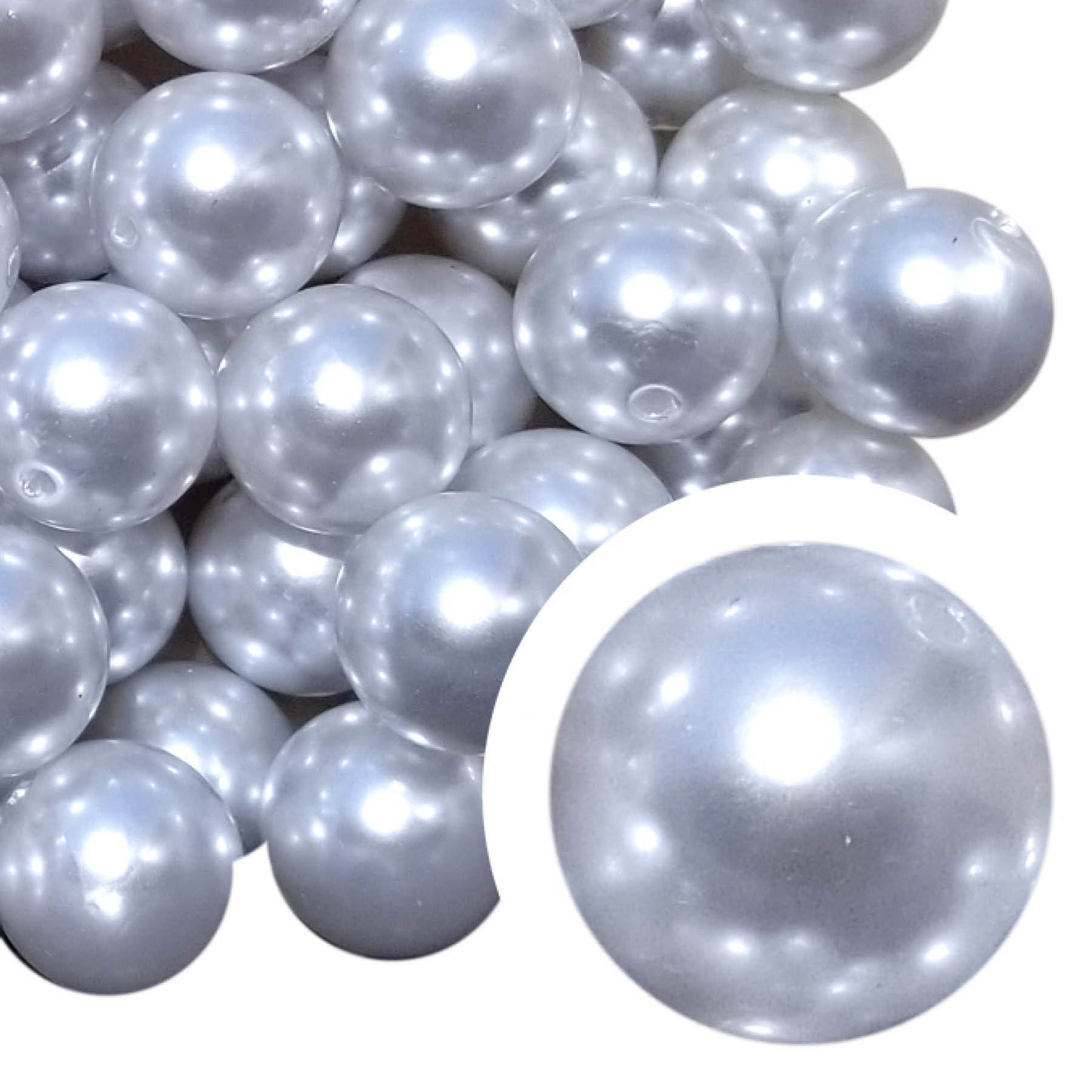 white pearl 20mm bubblegum beads