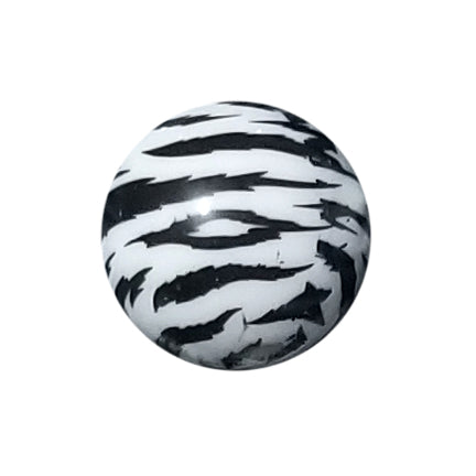 white tiger print 20mm printed bubblegum beads