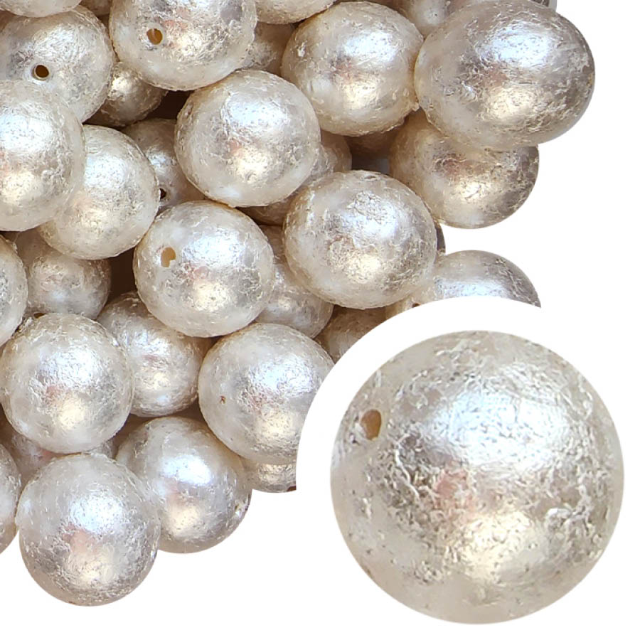 white wrinkle 20mm bubblegum beads