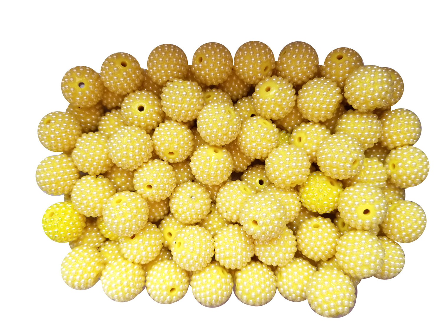 yellow berry 20mm bubblegum beads