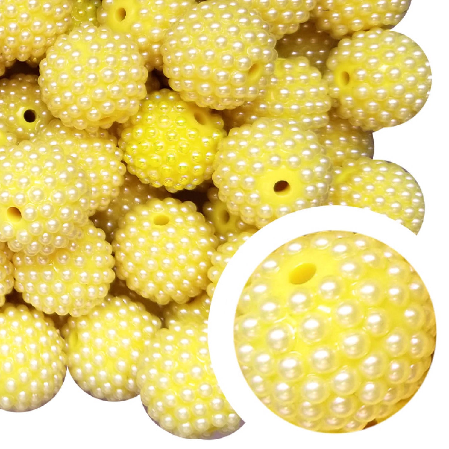 yellow berry 20mm bubblegum beads