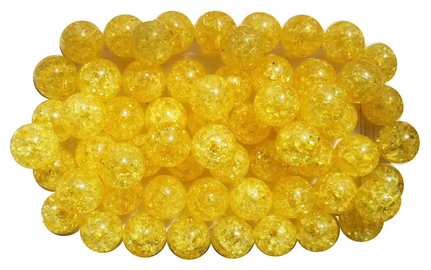 yellow crackle 20mm bubblegum beads