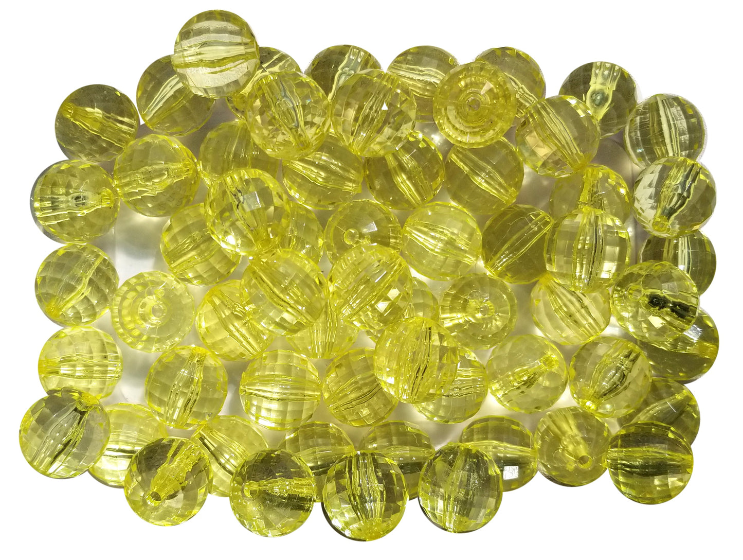 yellow clear disco 20mm bubblegum beads