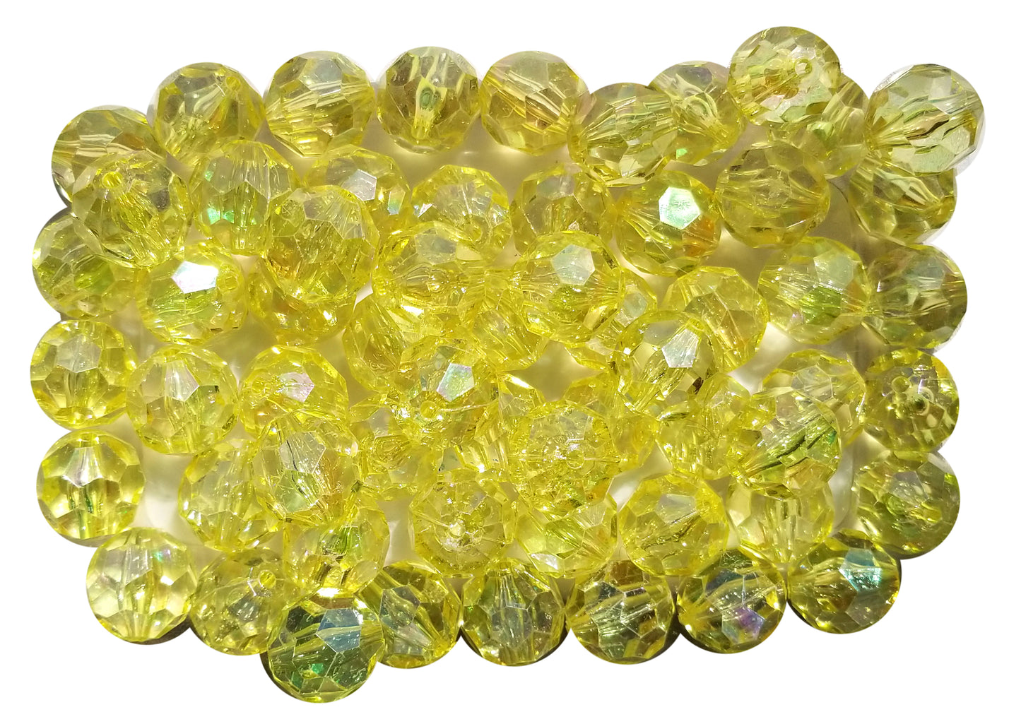yellow faceted 20mm bubblegum beads