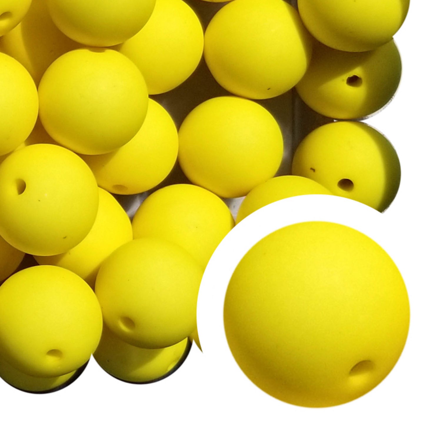 yellow matte 20mm bubblegum beads