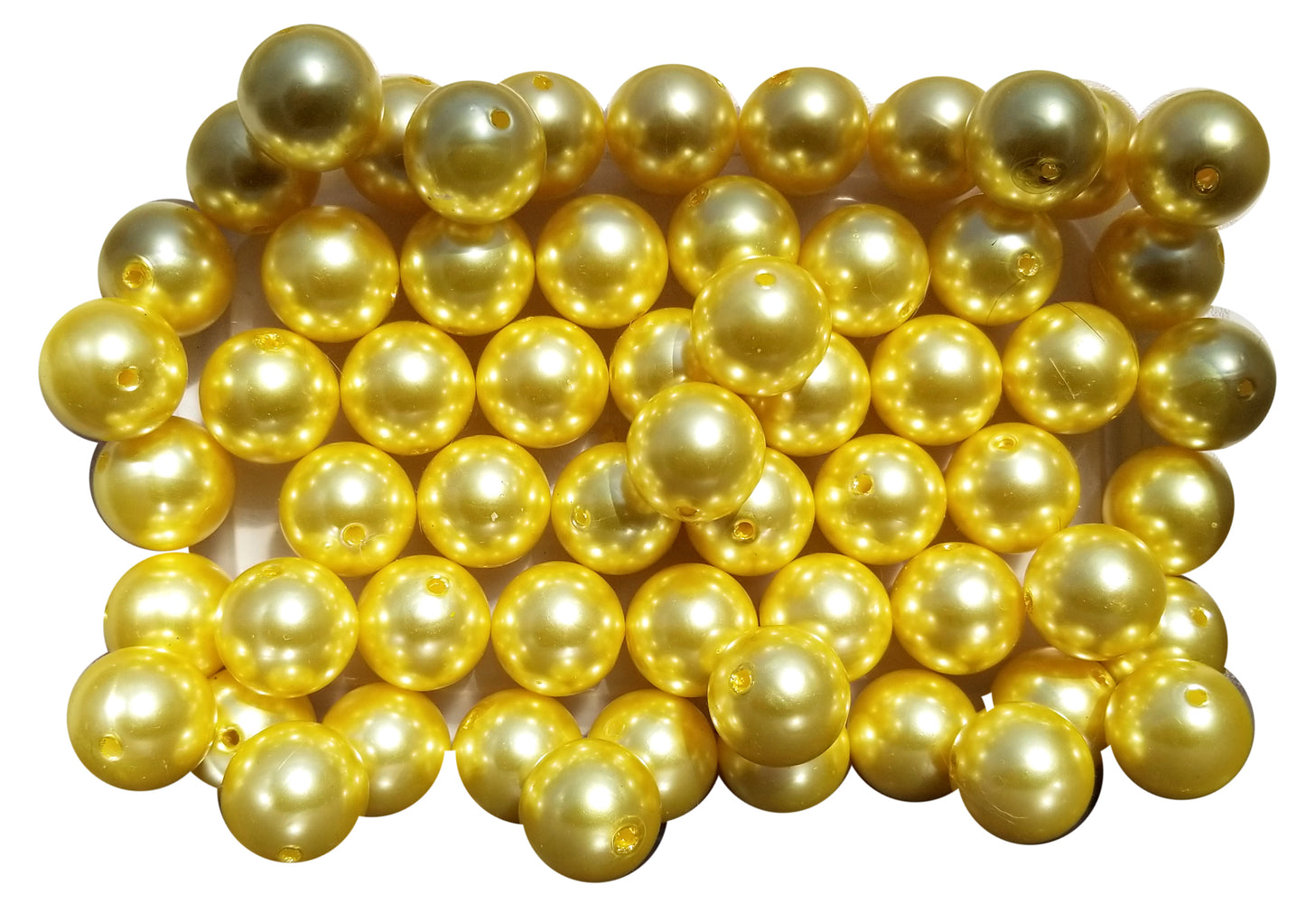 yellow pearl 20mm bubblegum beads