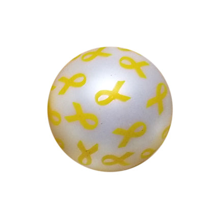 bone cancer awareness yellow ribbon 20mm printed bubblegum beads