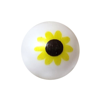 large sunflower 20mm printed bubblegum beads